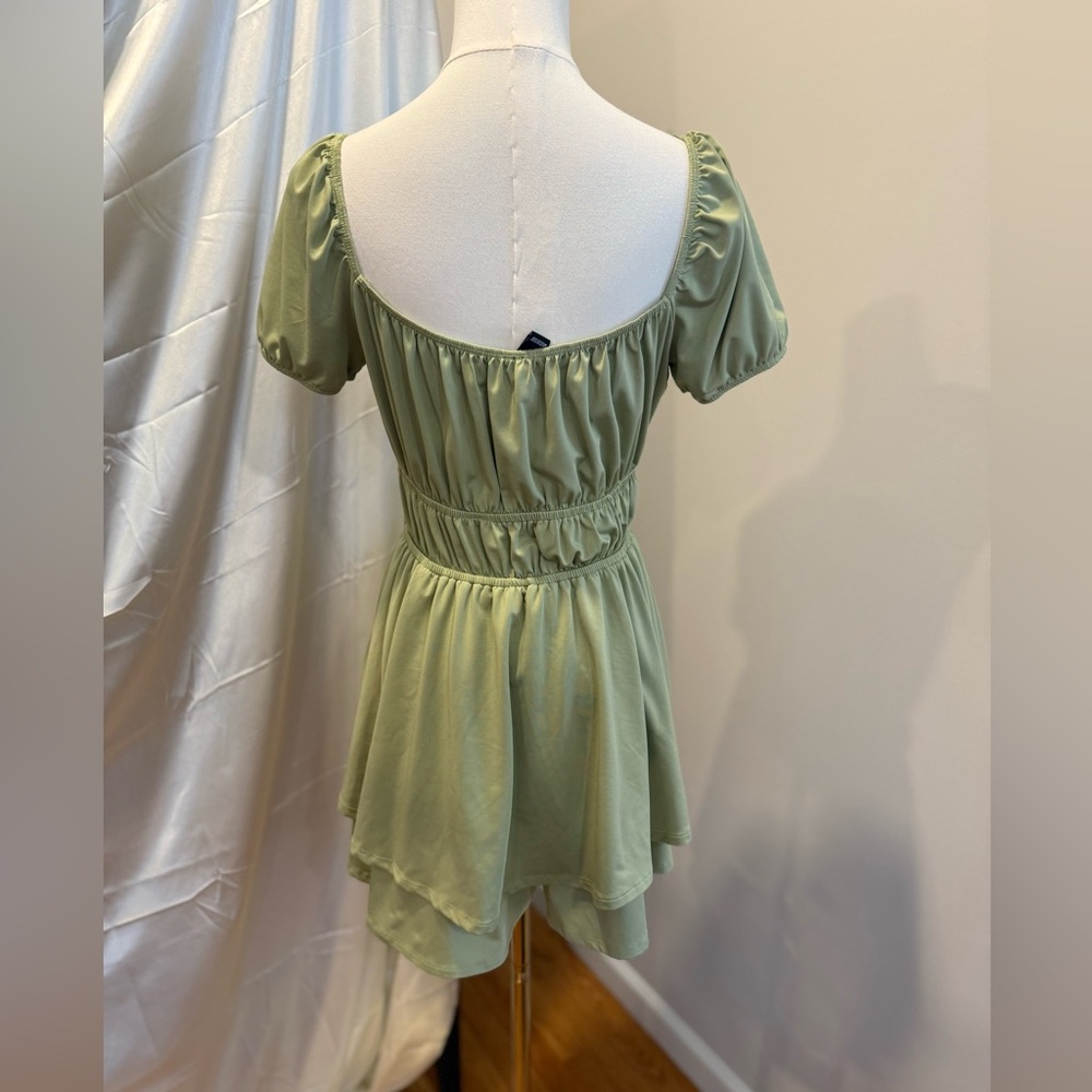 Whimsical Green Short Sleeve Dress - Picture 2 of 5